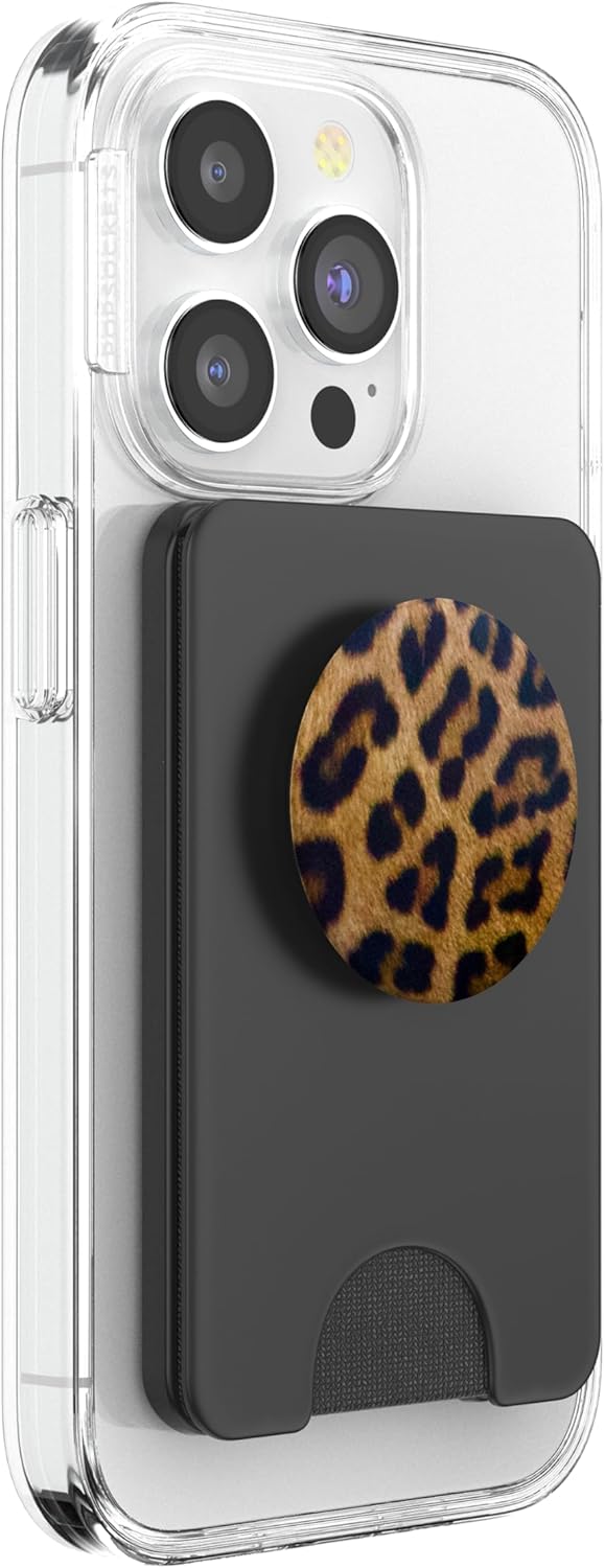 Leopard Animal Cheetah Pattern PopSockets PopWallet for MagSafe