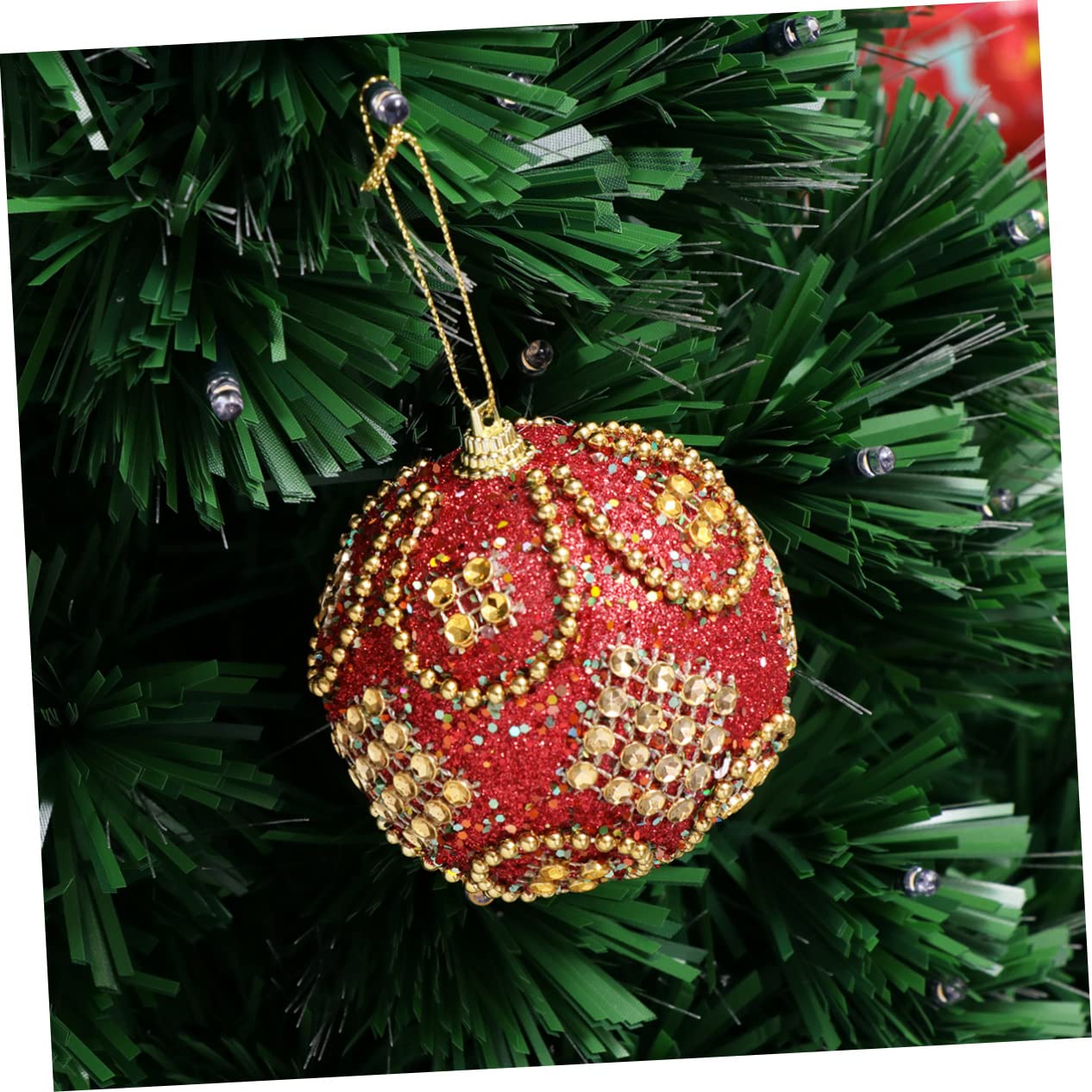 Ciieeo 3 Sets 8 cm Weihnachtsbaumschmuck Mini Glitzer Pailletten Strass Ornamente Hängende Dekoration Für Heim- Und Partydekorationen 6 Stück * 3