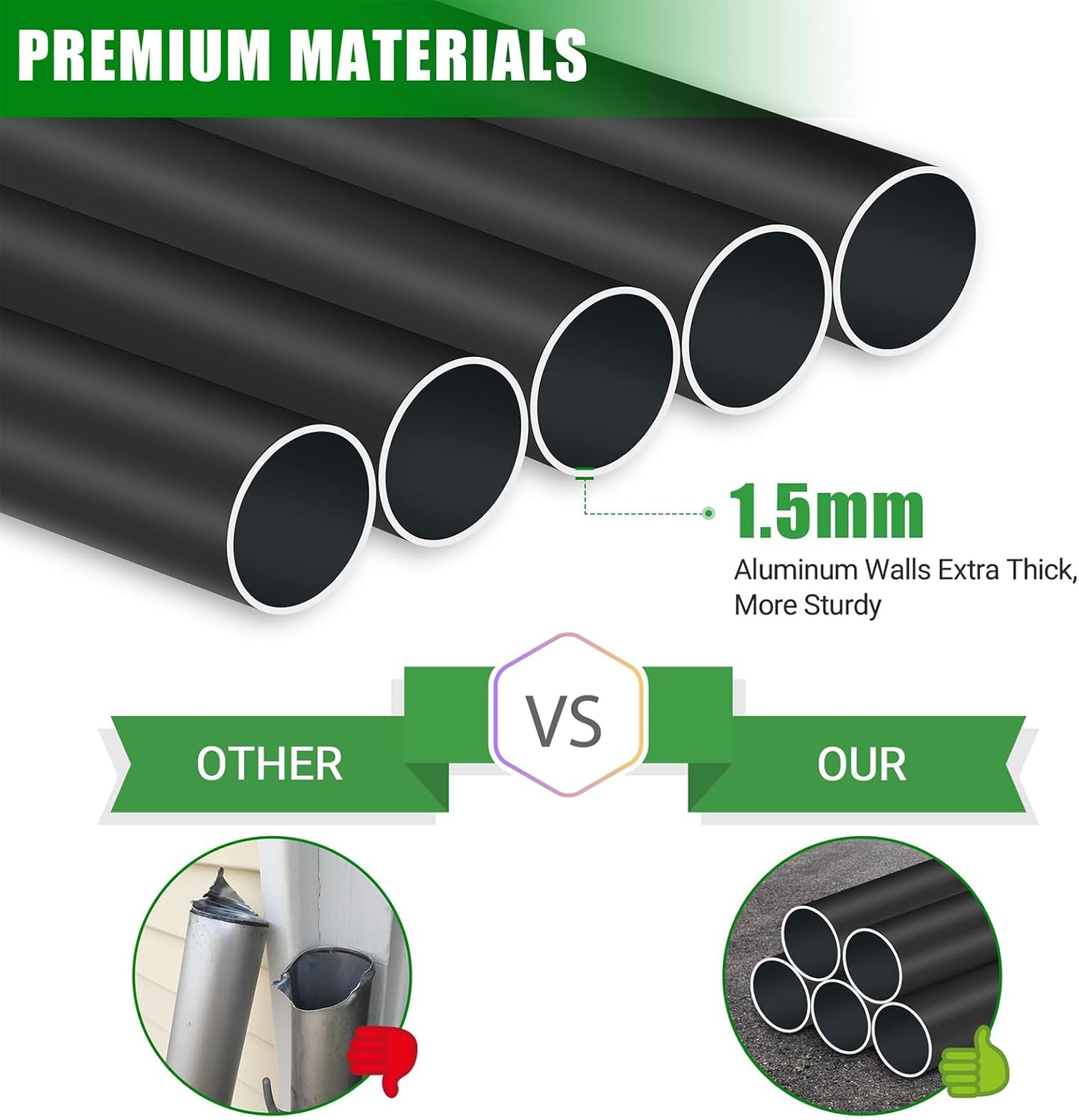 Flag Pole for Outside In Ground, 20FT Sectional Flag Pole Kit, Extra Thick 14 Gauge Heavy Duty Aluminum Flagpole, Outdoor Flag Poles with 3x5 American Flag for Yard, Residential or Commercial - Image 3