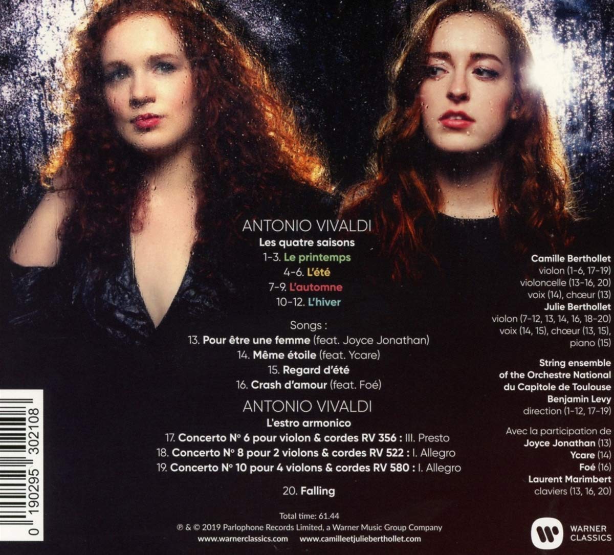 Camille Bethollet, Julie Berthollet, Joyce Jonathan, Ycare -Antonio Vivaldi -String Ensemble Of The Orchestre National Du Capitole De Toulouse -Benjamin Levy -Nos. 4 Saison L'Hiver (CD)