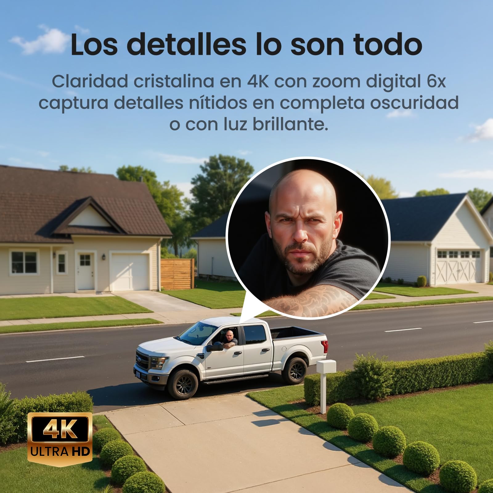 aosu 4K Cámara de vigilancia Exterior con batería Solar [2026 TrueColor Visión Nocturna a Color] Radar con PIR detección precisa, cámara 360° Exterior con Panel Solar Desmontable, luz y Sonido Alarma