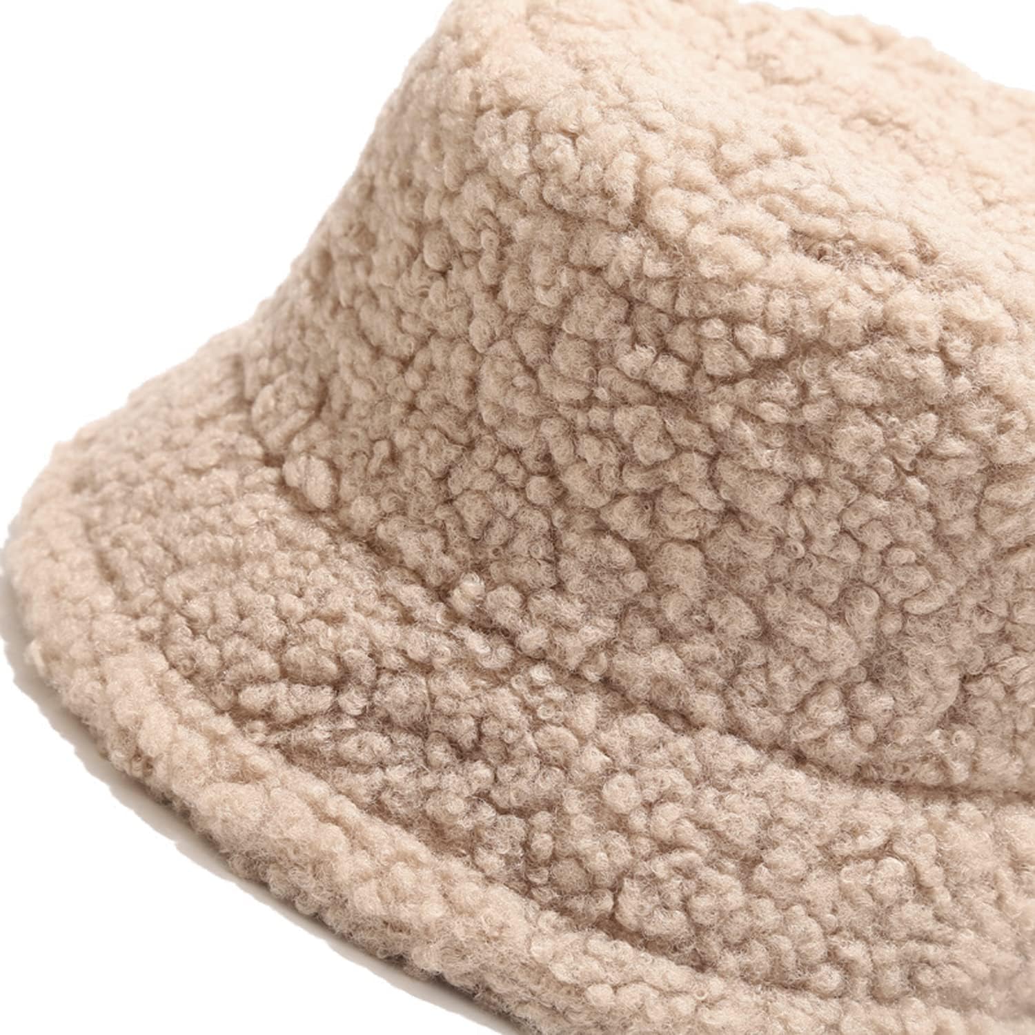 Winter Warm Plush Fuzzy Bucket Hat Faux Fur Shearling Fisherman Hats for Women - Image 4