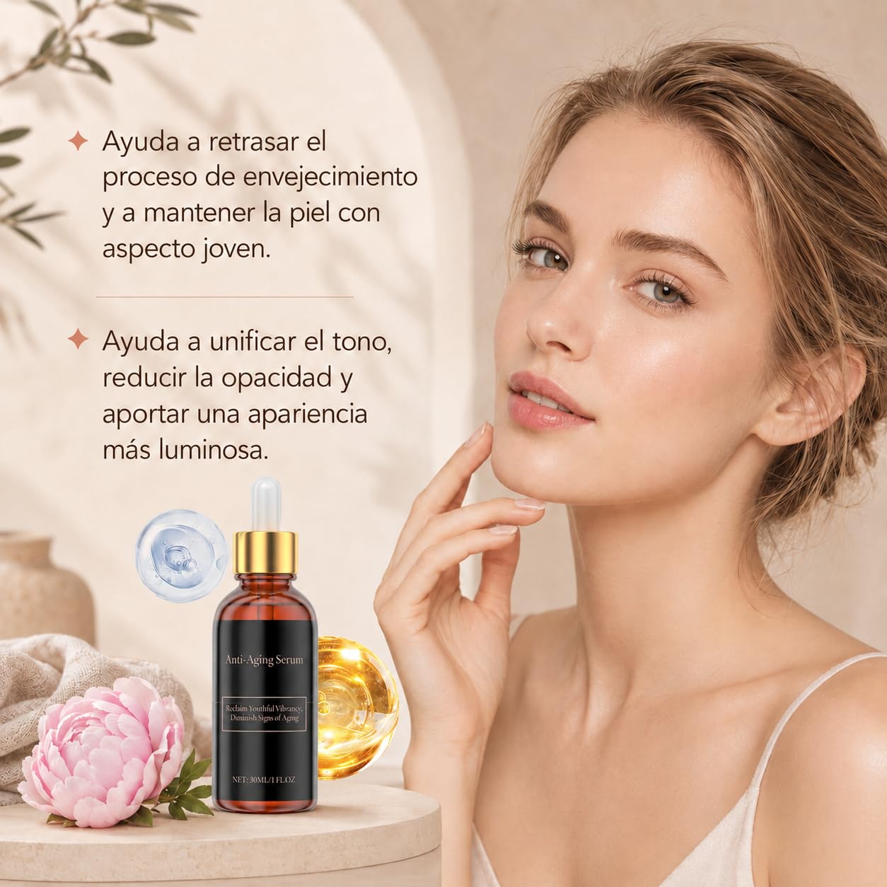 Infinite Love - Suero Antienvejecimiento Para Mujeres Maduras Hidratacion Duradera Firmeza Y Luminosidad Mejora Apariencia De Piel Textura Suave Absorcion Rapida Uso Diario Facial (3 pcs)