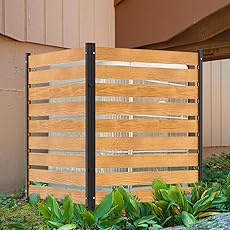 Privacy Fence Screen Outdoor, 3 Panels Wood Air Conditioner Fence for Outside Units, Pool Equipment Trash Can Enclosure 38" W x 43" H