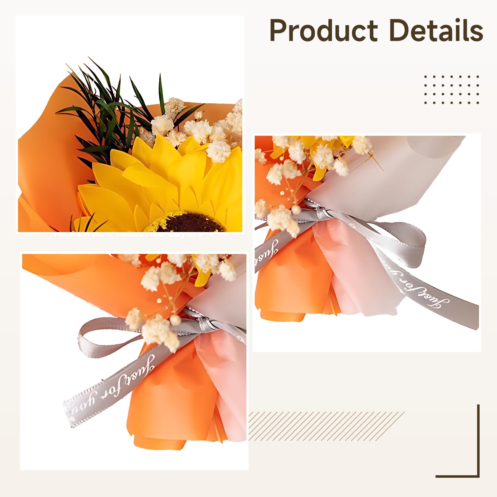 Lot de 4 Mini Bouquets de Fleurs séchées, Clip d’aération pour Voiture, Fleurs éternelles Faites Main, pour Elle, déco Maison et Voiture, 10 x 15 cm