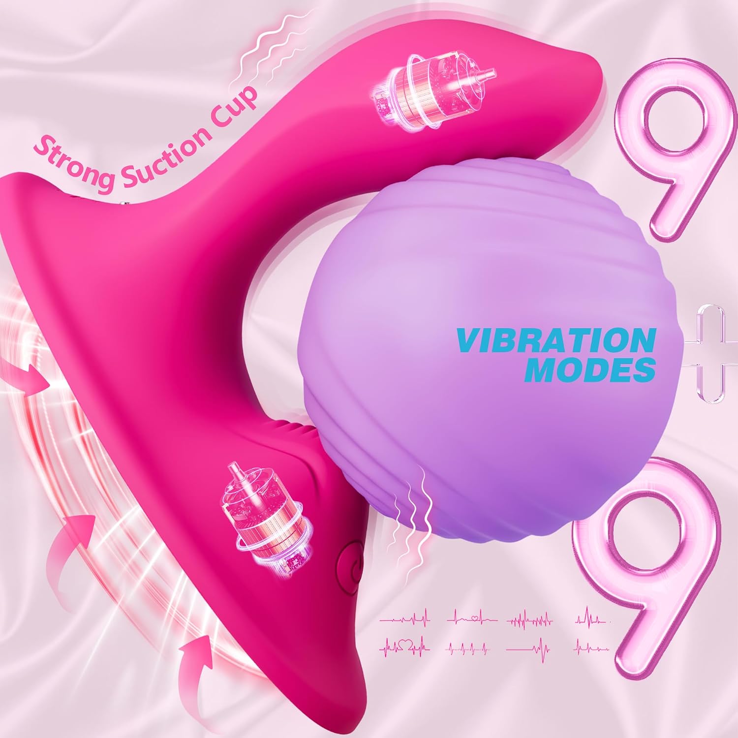 Grinder Sex Toy Sit and Ride Vibrator,Vibrating Riding Dildo with 9+9 Modes
