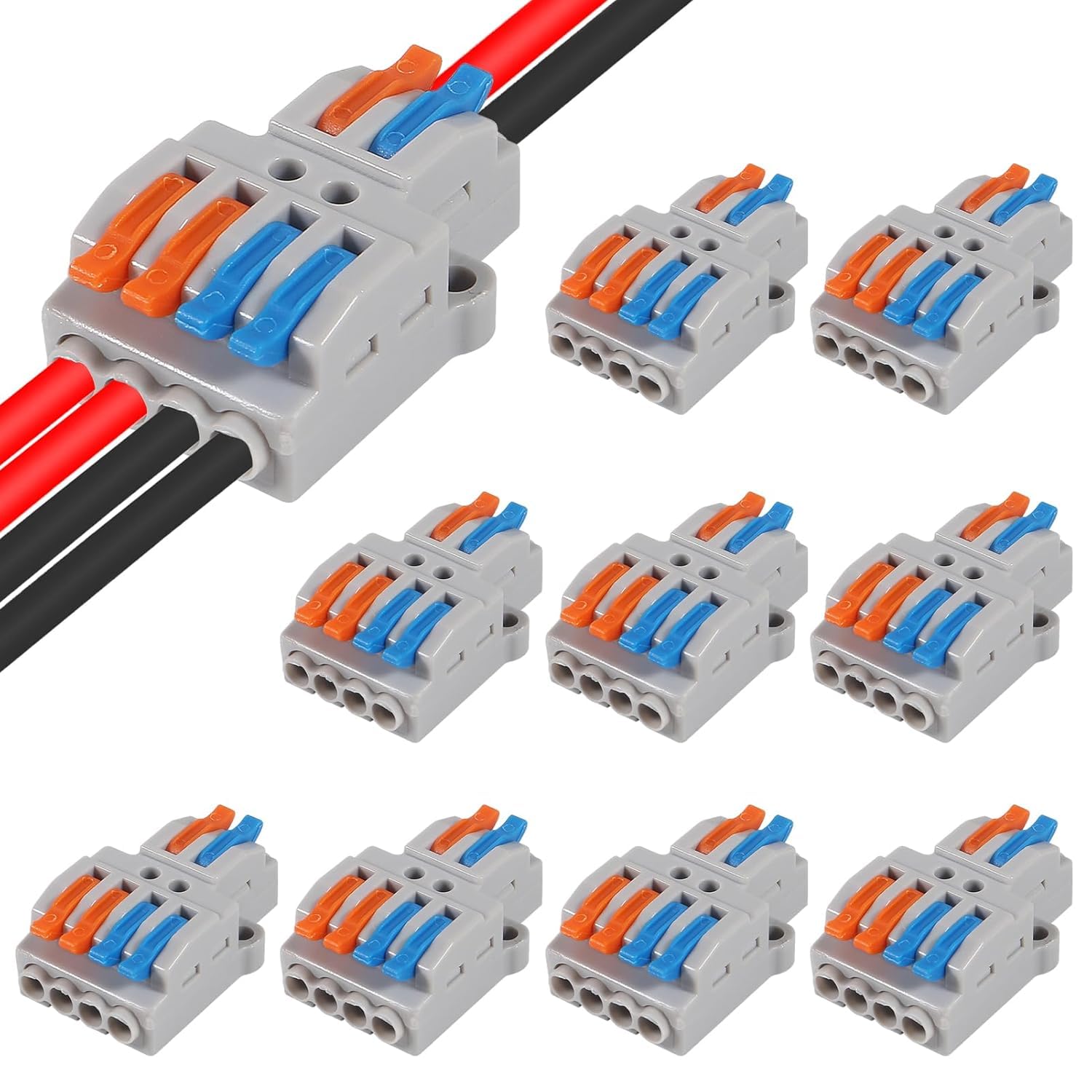 5PCS Lever Wire Connectors, Quick Wiring Cable Connector Push-in Conductor Terminal Block-image-15