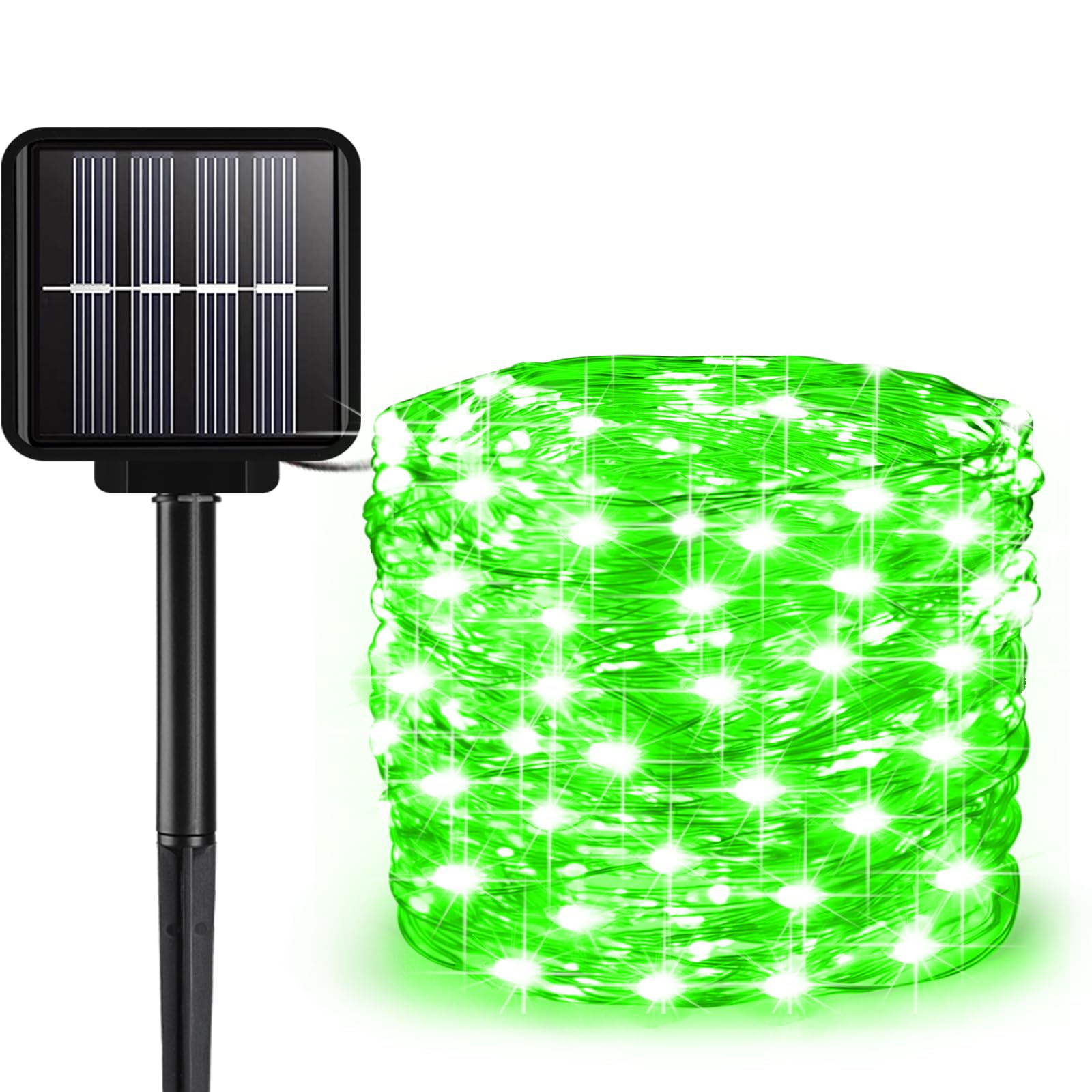ALENEY Guirnalda de luces solares para exteriores, 99 pies, 300 LED, 8 modos, luces solares para exteriores, impermeable, para patio, jardín, patio, árbol de Navidad, Halloween, boda, fiesta