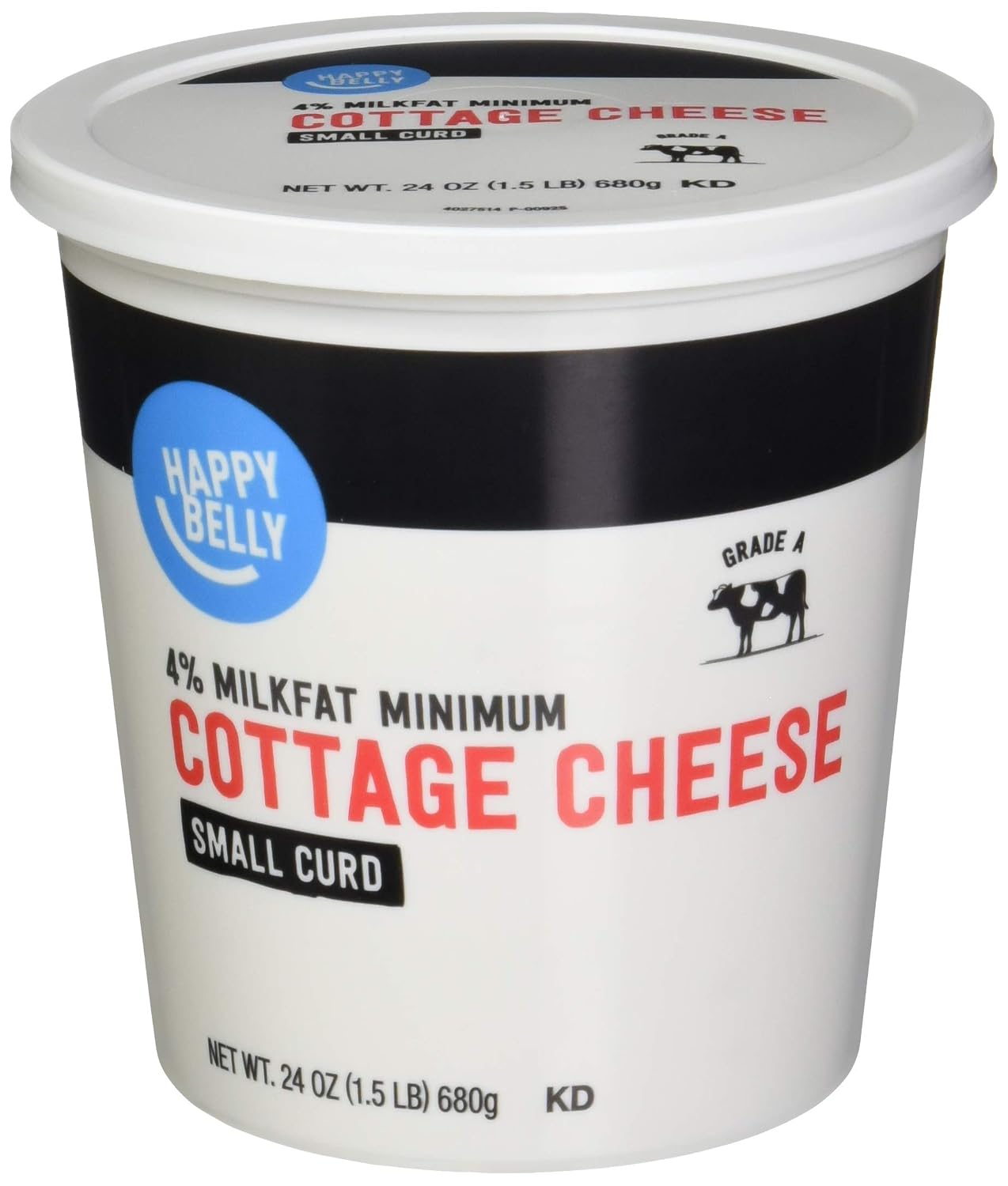 Amazon Brand - Happy Belly 4% Cottage Cheese, Small Curd, Kosher, 24 Ounce
