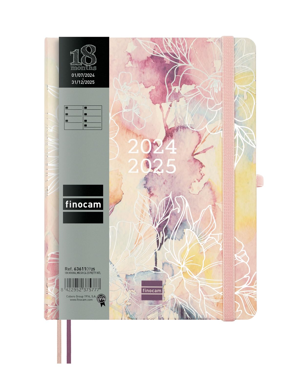 Finocam - Minimal 2024-2025 18-Month Diary Horizontal Week View July 2024 - December 2025 (18 Months) Pretty International - Image 2