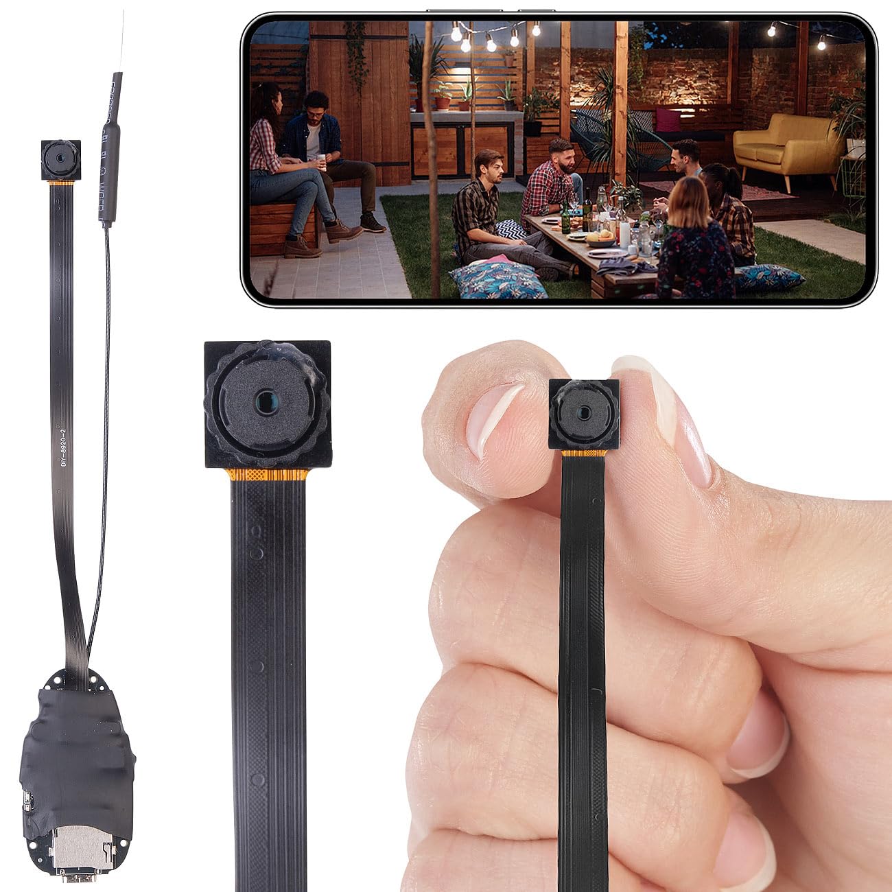 Somikon Mini Kamera: 2K-Micro-Einbaukamera mit Bewegungserkennung, Mikrofon, WLAN, App (Mini Kamera WLAN, Hidden Camera, Spy)
