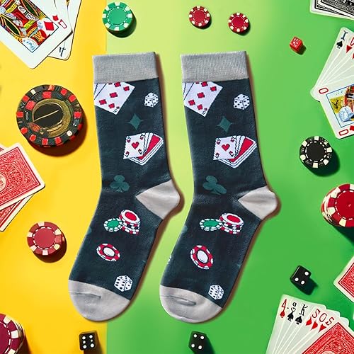 Miniatura 2 de HAPPYPOP Casino Gifts for Men Women Gambling Poker Gambler Las Vegas Gifts, Casino Poker Socks