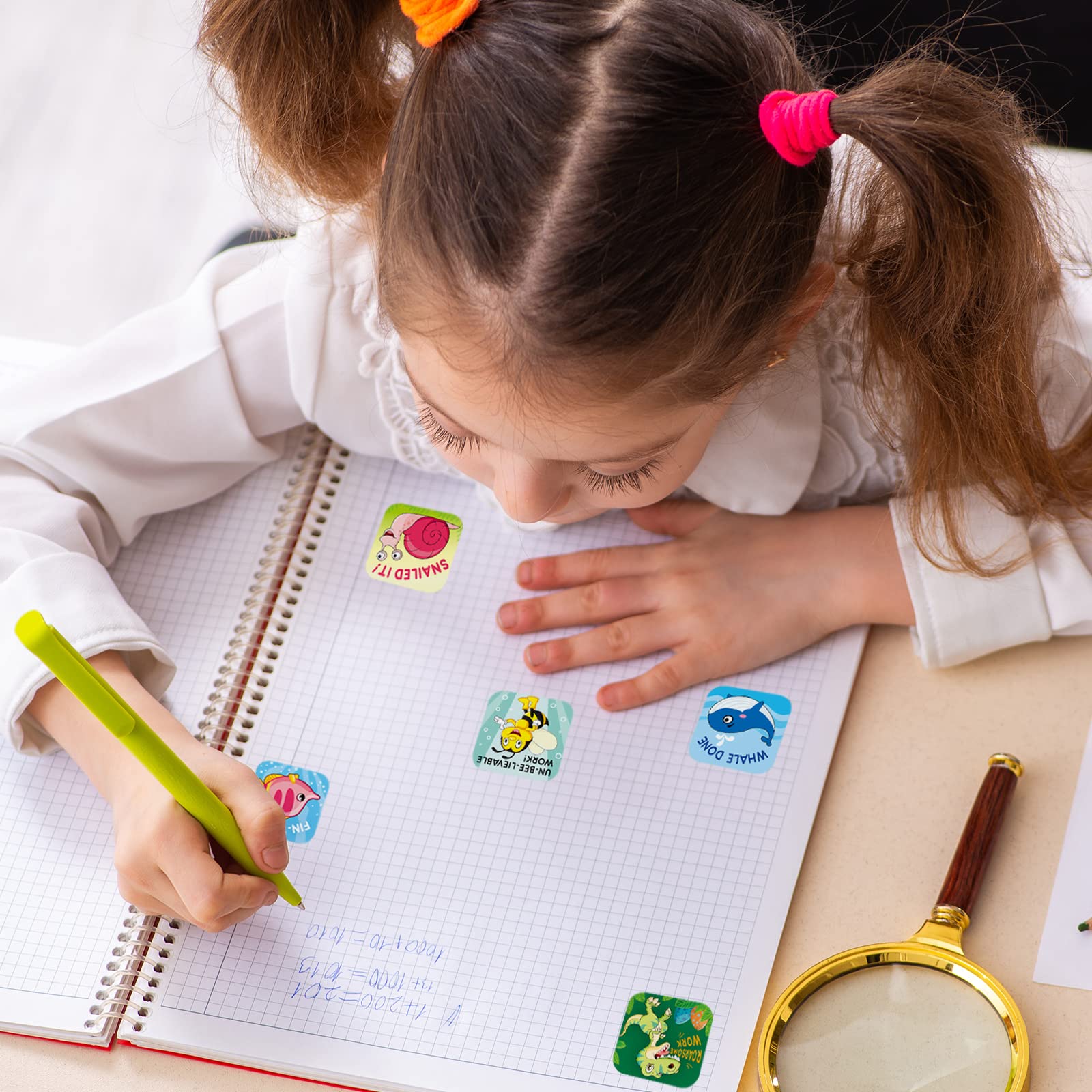 3 Rollos De Calcomanías Motivacionales Para Niños, 1500 Calcomanías De