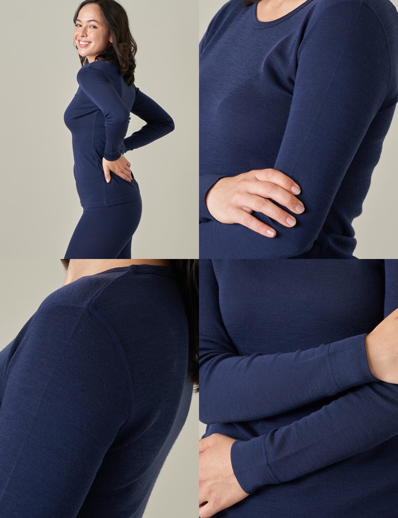 LAPASA Maglia Termica Donna 100% Lana Merino, Manica Lunga Traspirante Base Layer per Trekking Sci Outdoor