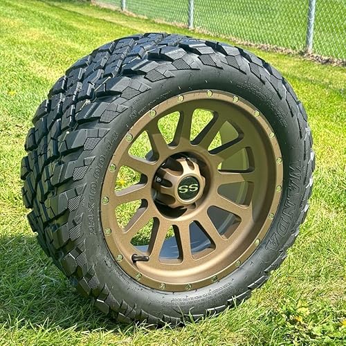 Huskey Parts Company 176328154155 14 Inch Bronze Cascade Golf Cart Wheels/Tires 23X10-14 All Terrain/Street Use Tire/Dot Certified, Compatable W/Ezgo/Club Car/Ymh, Quiet Smooth Ride thumb #3