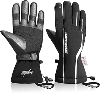 Gants de Ski et de Neige imperméables 3M Thinsulate Winter Warm Gants de Snowboard à écran Tactile pour Hommes et Femmes
