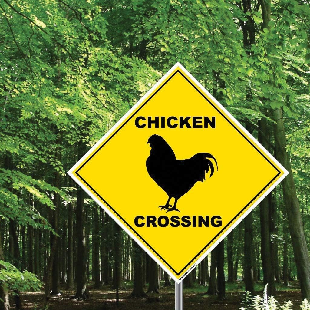 VictoryStore Chicken Crossing Sign - 22 inches Diamond Shaped