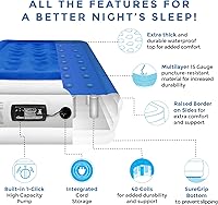 Vista 6 de SoundAsleep - Colchón de aire Dream Series con tecnología ComfortCoil y bomba interna de alta capacidad Azul