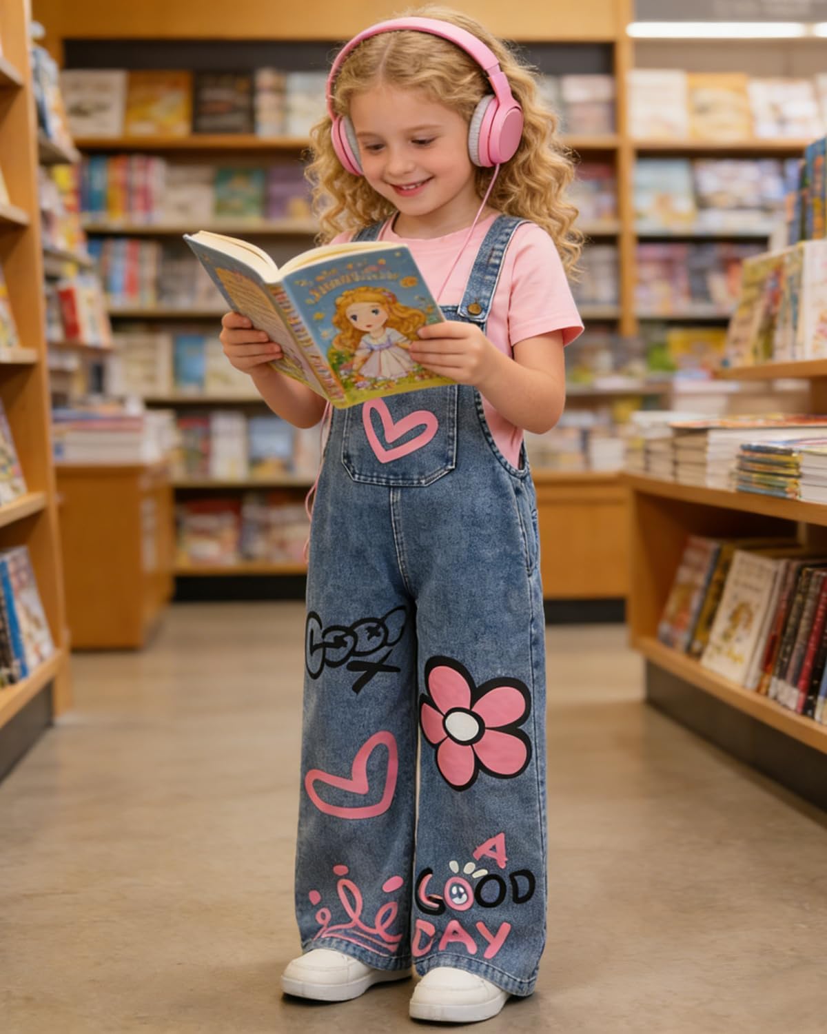 OLMRJKD Toddler Girl Summer Clothes Short Sleeve Denim Overall Jumpsuit with Top Girls Spring Outfits Set