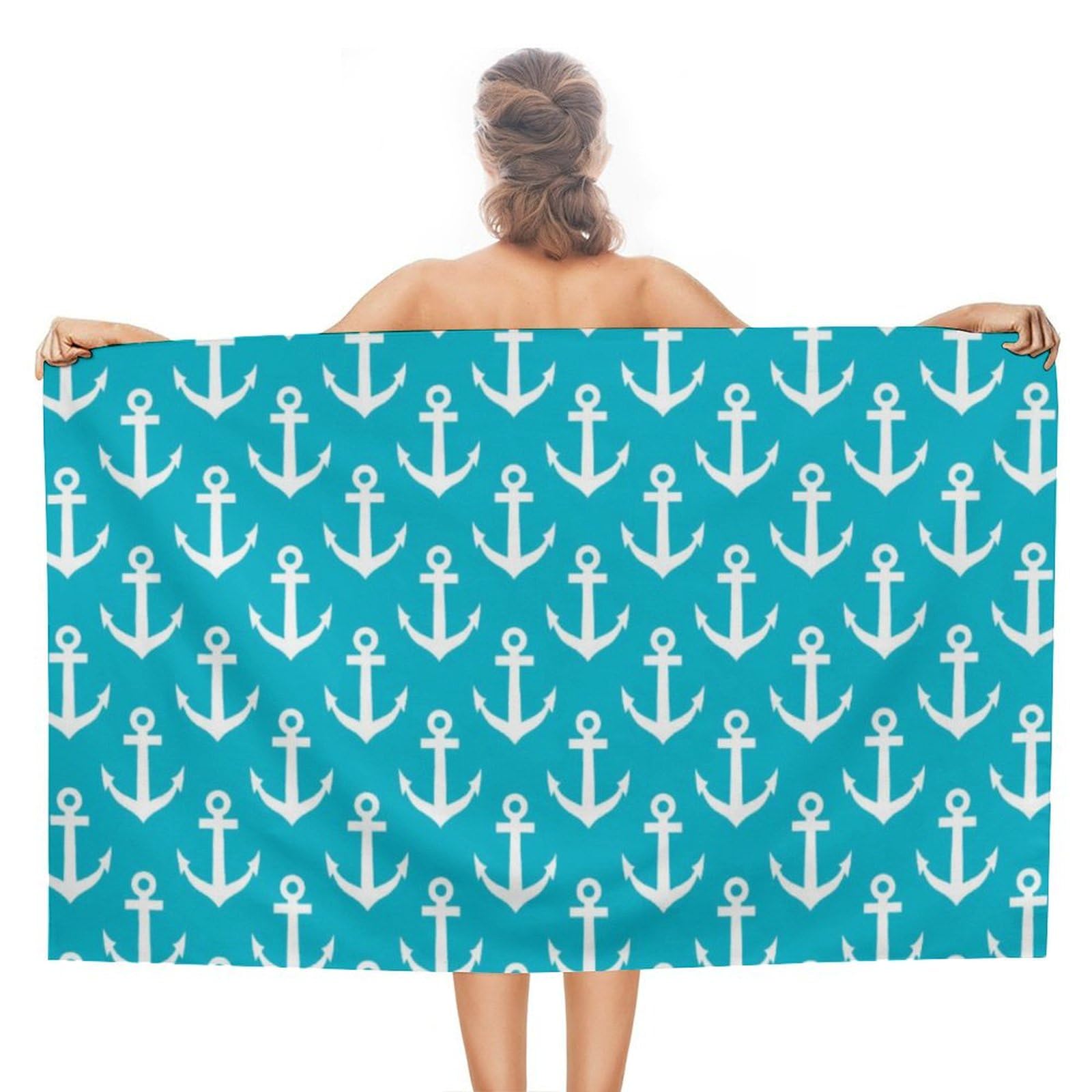 Extra Large Beach Towel 31" X 51" – Aqua Blue, Quick Dry, Sand-Free Microfiber For Pool & Bath
