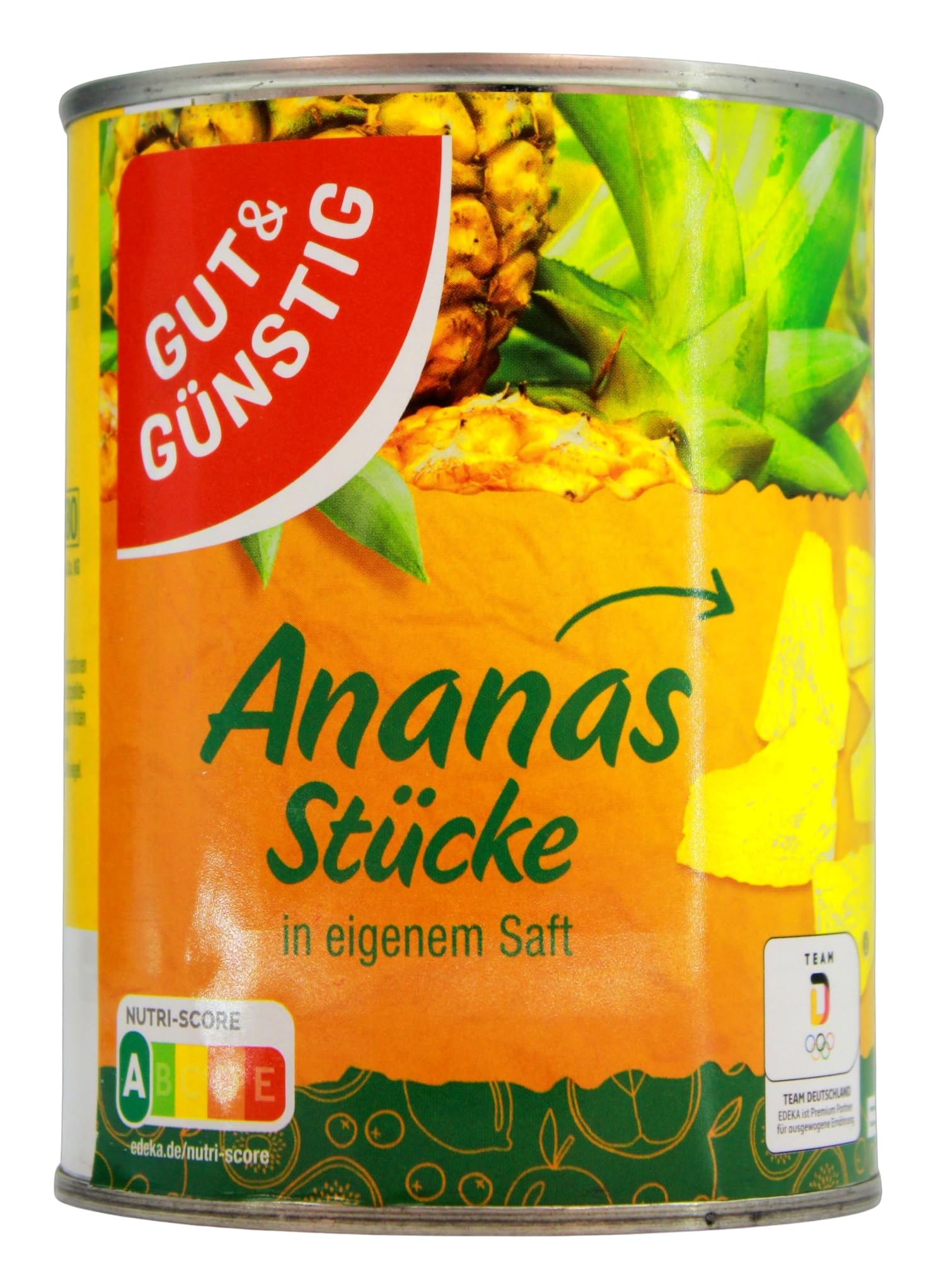 Edeka Gut & Günstig Ananas-Stücke in eigenem Saft, 12er Pack (12 x 340g)