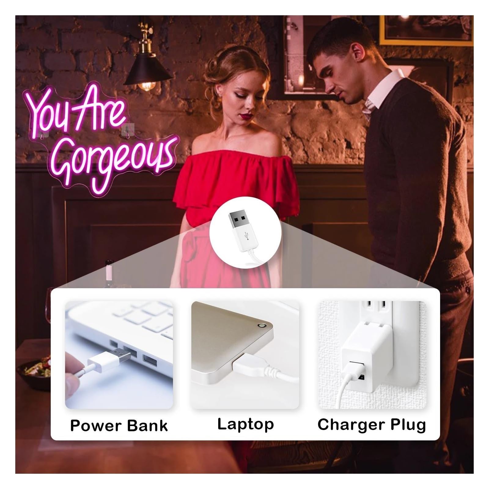 lámpara de neón Eres hermosa para lámpara de neón para habitación dormitorio bar tienda decoración letreros luminosos diseño arte pared