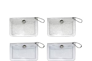 4 PCS Glitter Transparent Card Holder Waterproof Coin Purse Wallet Pouch Credit...