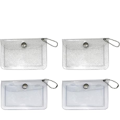 4 PCS Glitter Transparent Card Holder Waterproof Coin Purse Wallet Pouch Credit...