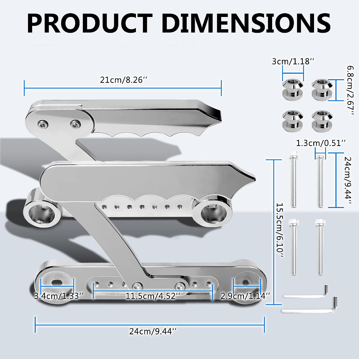 Adjustable Aluminum Rear Armrests Grip Bars Passenger Grab Handles Set for Can Am Spyder F3 F3-L F3-S F3-T 2016-2024 Grabrails Accessories(Chrome Style)