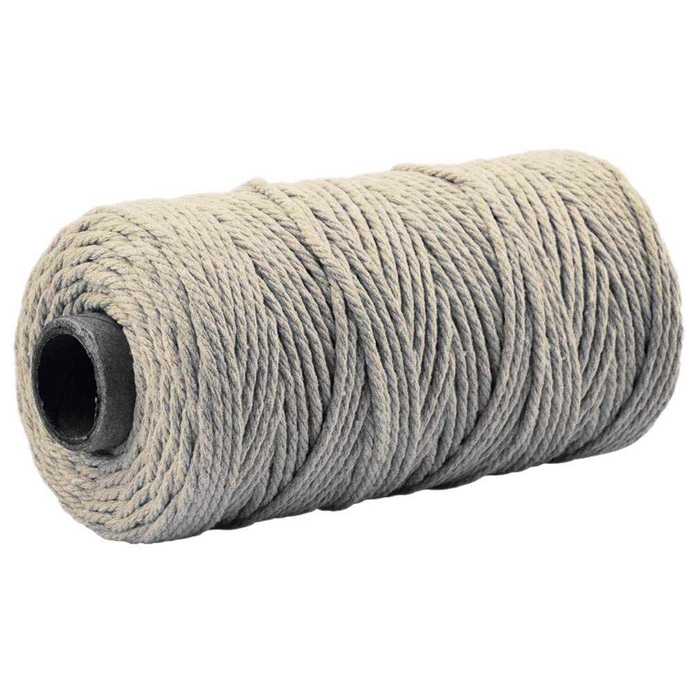 Zhiheng Wheat 3Mmx100m Macrame Cotton Cord 4 Strand Twisted Twine Strings Rope For Wrapping Plant Hanger Knitting Tapestry Diy Home Craft (Wheat)