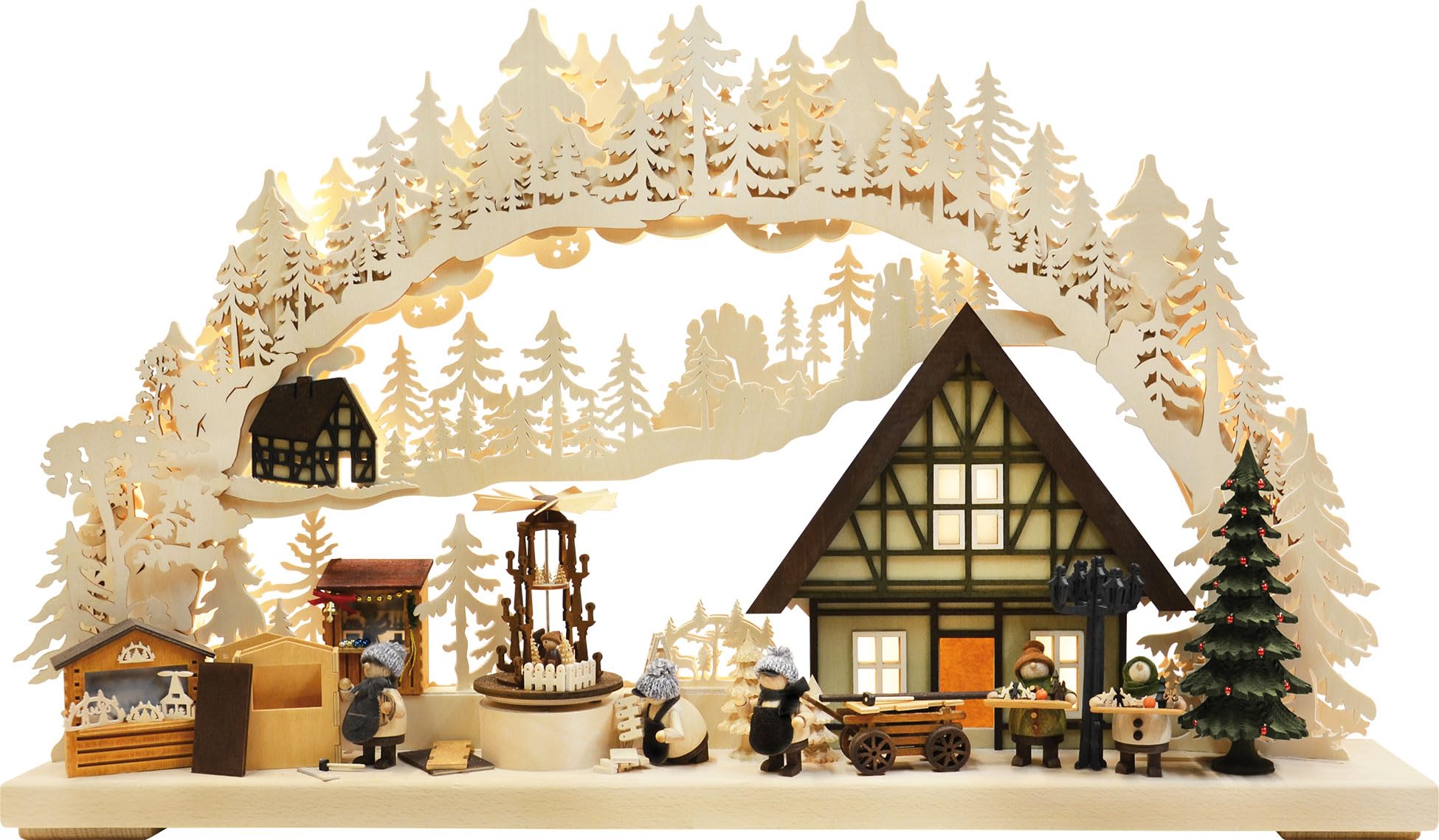 3D Candle Arch - 'Setting Up the Christmas Market' - 72x43 cm / 28x17 inch