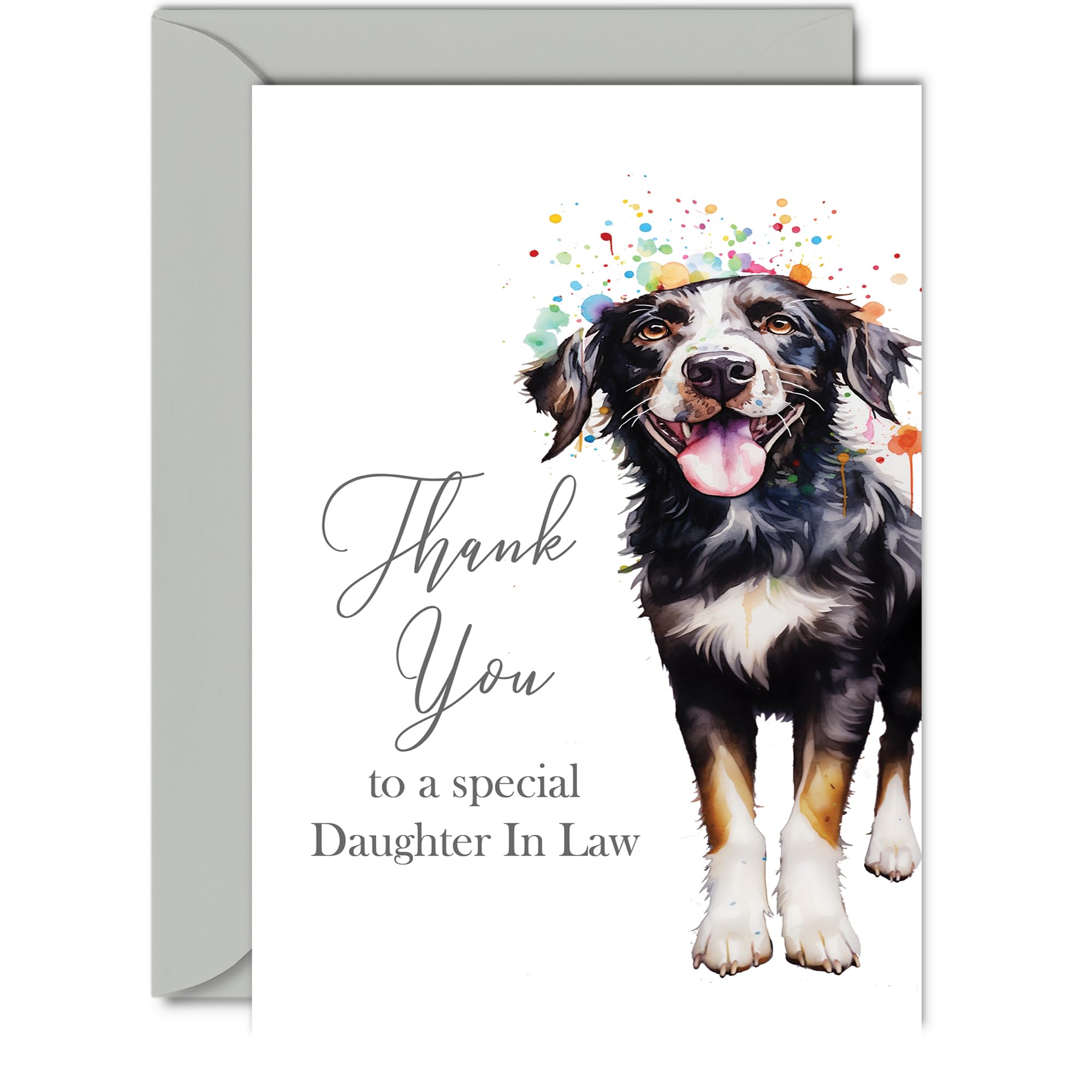 Thank You Cards for Daughter In Law - Party Dog - Thankyou Cards for Daughter In Law from Father In Law Mother In Law, Heartfelt Appreciation Card 5x7 Inch Thank You So Much Greeting Cards โ image 1