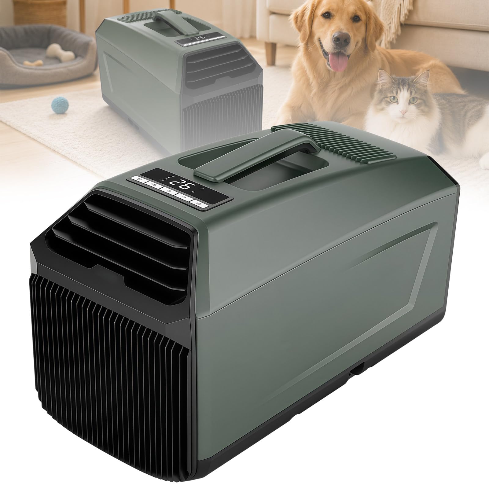 Portable Ac 5100 BTU Cooling Camping Air Conditioner, No Drainage Required, Quiet,24H Timer,3 Speeds, 10㎡ /108 sq.ft,Compact Tent Ac Units for Rooms Bedroom Outdoor Camping Rvs 24VDCInverter
