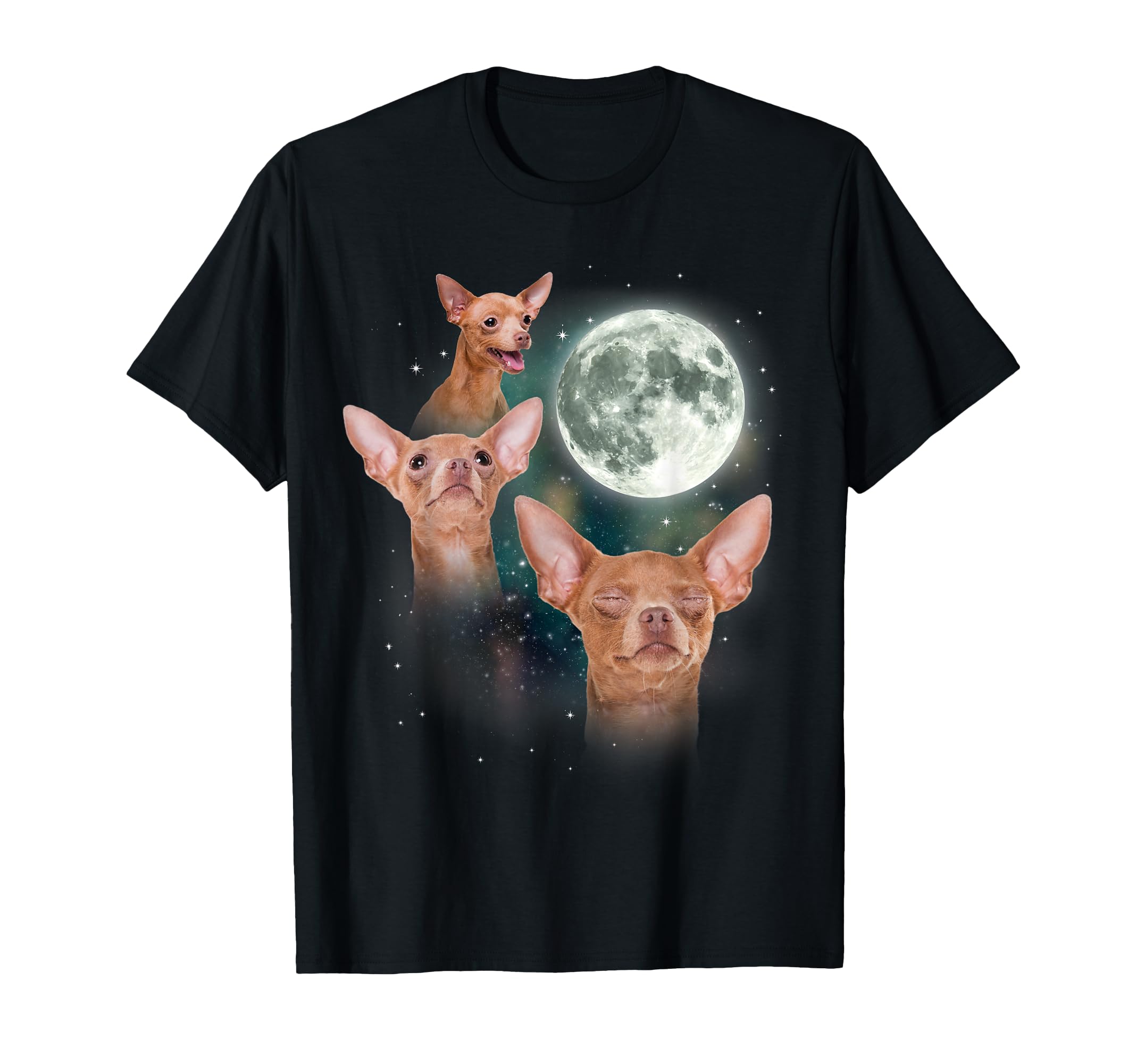 Amazon.com: Three Chihuahua Moon 3 Dog Meme Funny Wolves Howling Parody ...