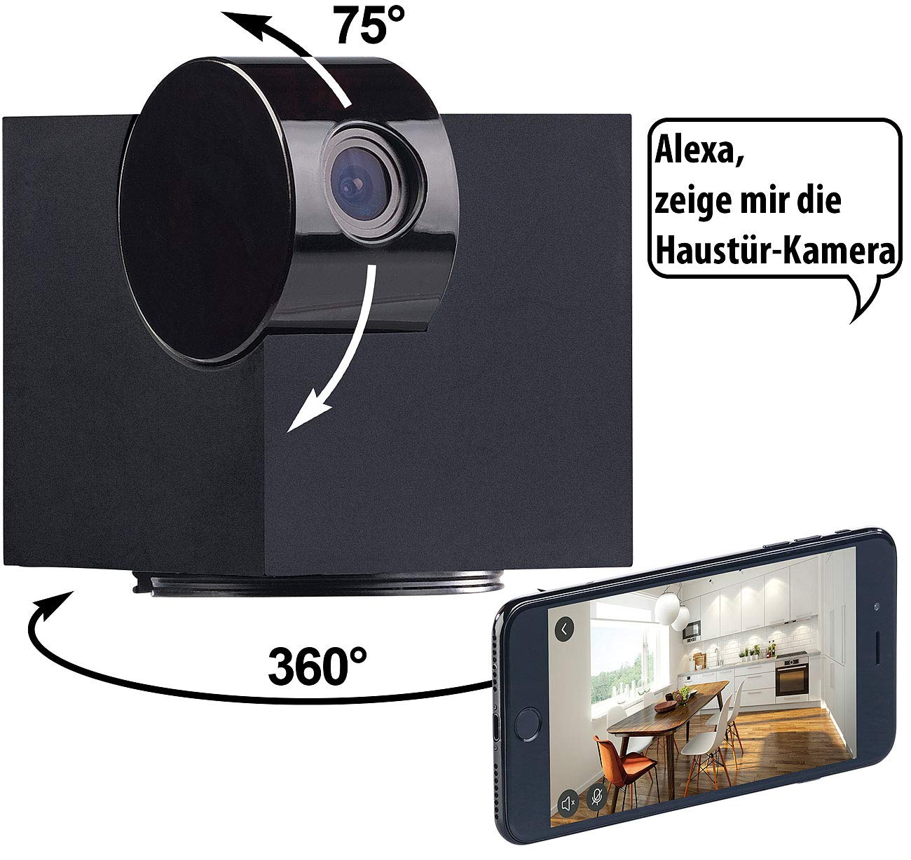 7links WLAN Kamera App: Pan-Tilt-IP-Überwachungskamera mit Full HD, WLAN, App und Nachtsicht (App Kamera, App Überwachungskamera, PC)