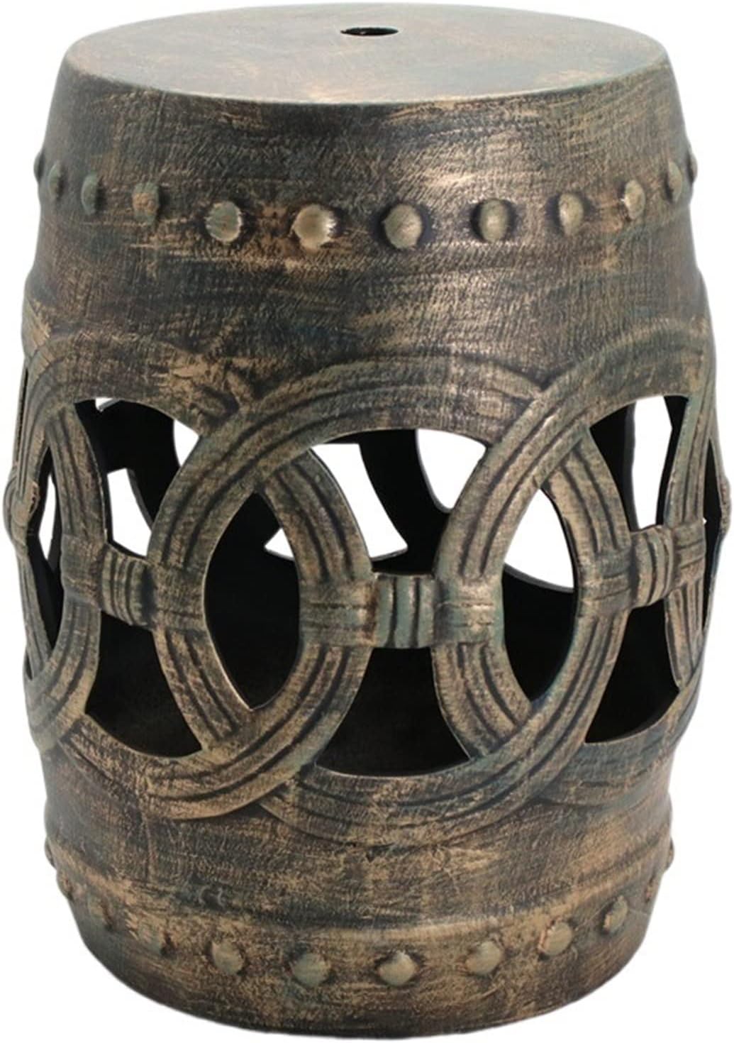 Decorative Garden stools, Decorative Ceramic Garden Stool, Antique Art Antique Copper Shoe Changing Stool, Suitable for Living Room, Balcony, Garden, Etc, HBJJ-987811