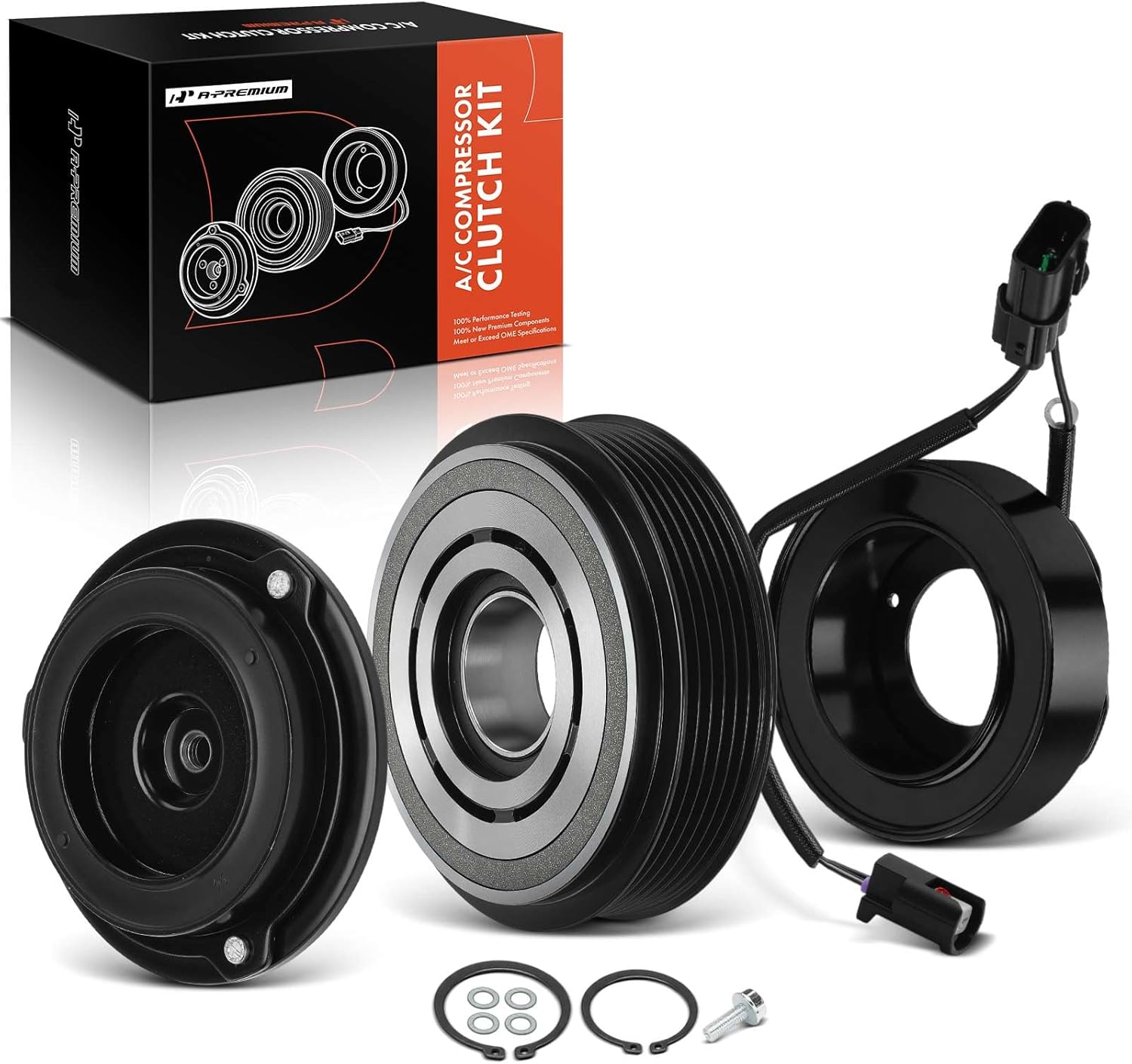 A-Premium Air Conditioner AC Compressor Clutch Kit Compatible with Hyundai Tucson 2014 2015 2.0L