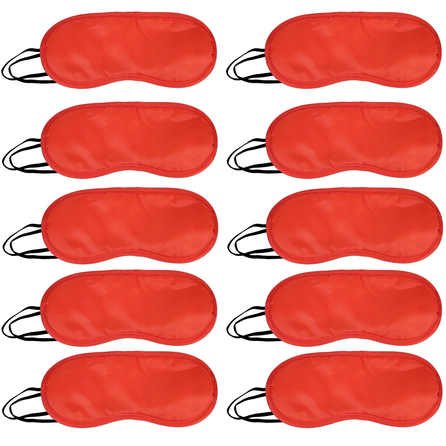 Paquete de 10 máscaras para dormir para los ojos, cobertura para dormir los ojos, venda para dormir, viajes, suministros de fiesta (rojo)