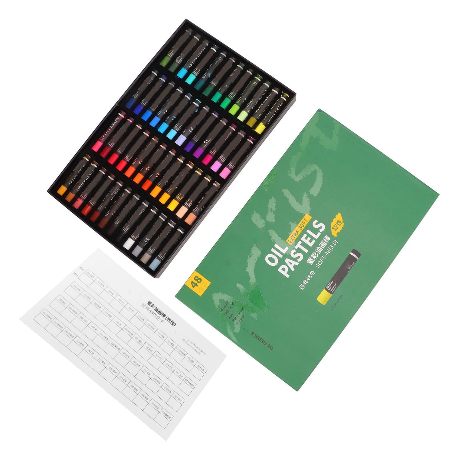 Pastels à L'huile de 48 Couleurs pour Enfants, Couleurs Vives et écologiques, Forte Couverture pour les Projets Artistiques