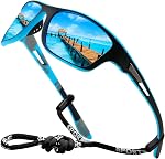 Sports Sunglasses for Mens Women Polarized Lens Wrap Around UV Protection for Fishing Night Driving Glasses
