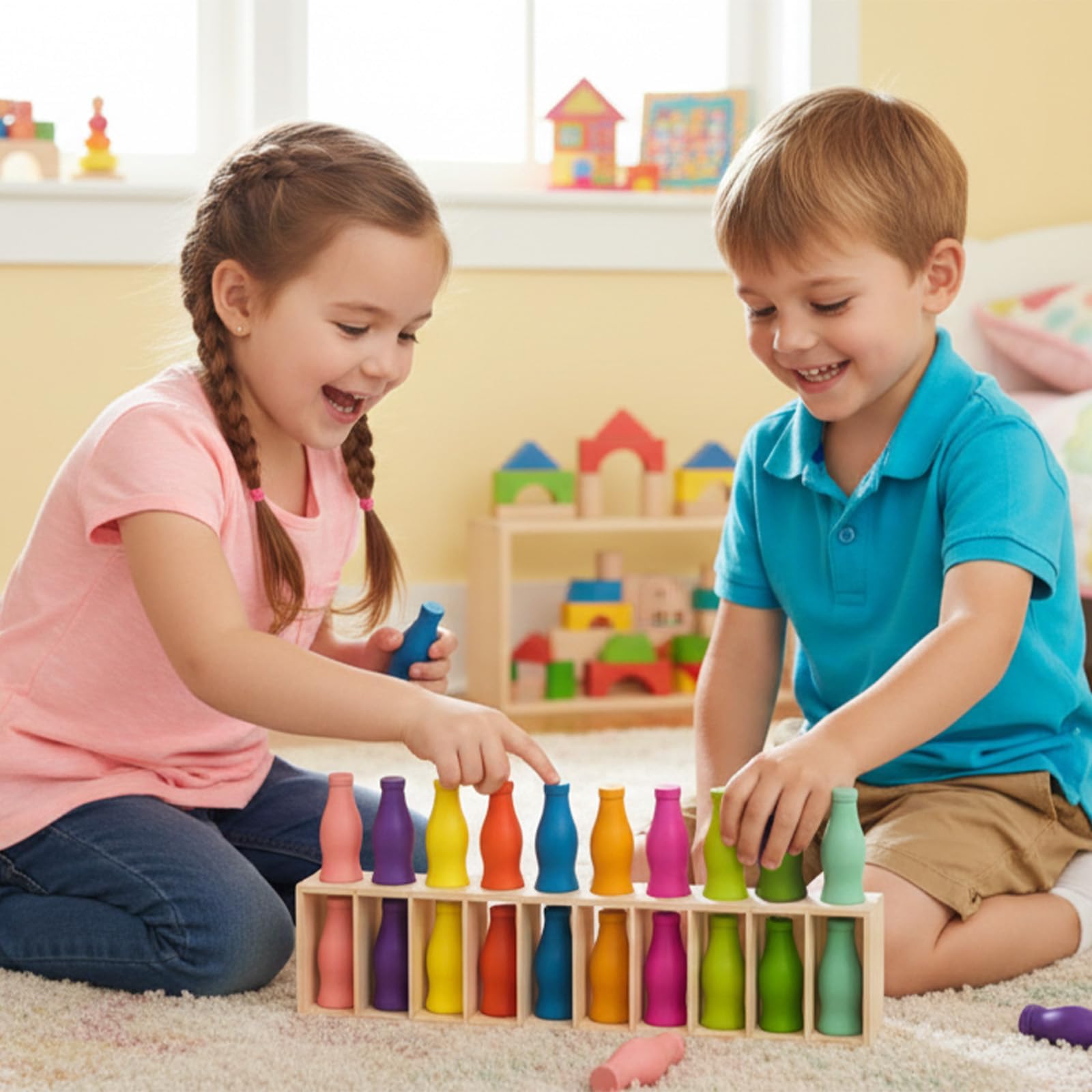 Juego de combinación de colores de botella, divertido juego de mesa familiar para niños de 8 a 12 años, juego de 2 a 4 jugadores para niños y adultos, perfecto para viajes, camping, vacaciones