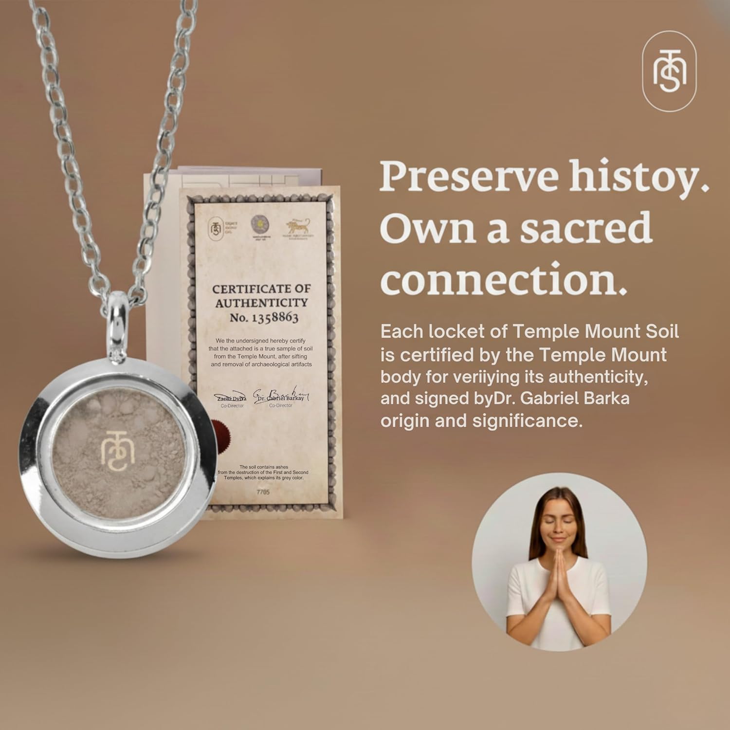 Temple Mount Soil Christian Necklace for Women – Rare, Authentic Holy Land Locket from Jerusalem, Expert-Certified Faith-Based Locket for Men, Religious & Spiritual Jewelry, Biblical Gift - Image 2