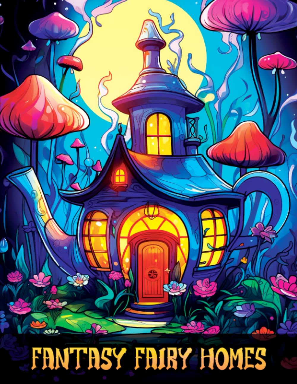 Fantasy Fairy Homes Coloring book for Adults: Magical Fairy Homes featuring whimsical designs with black line and grayscale images designed for relaxation & stress relief