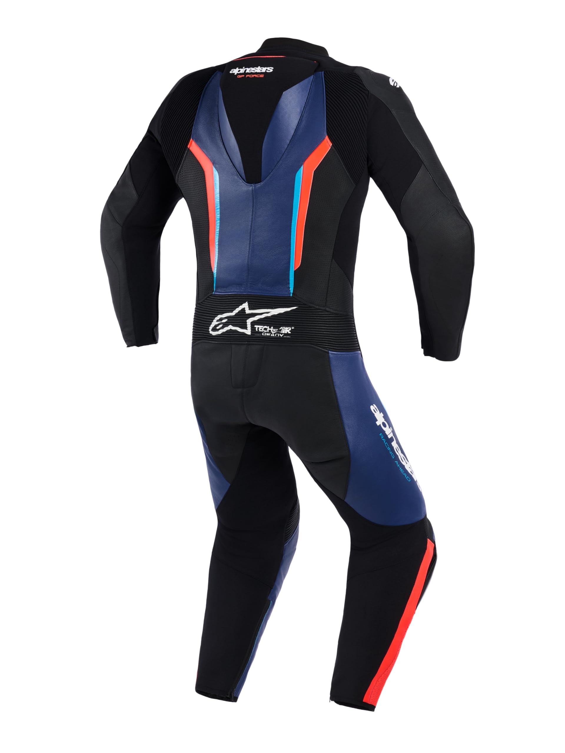 Alpinestars GP Force V2 Tuta in pelle da motociclista in un pezzo, nero/blu/rosso, 52