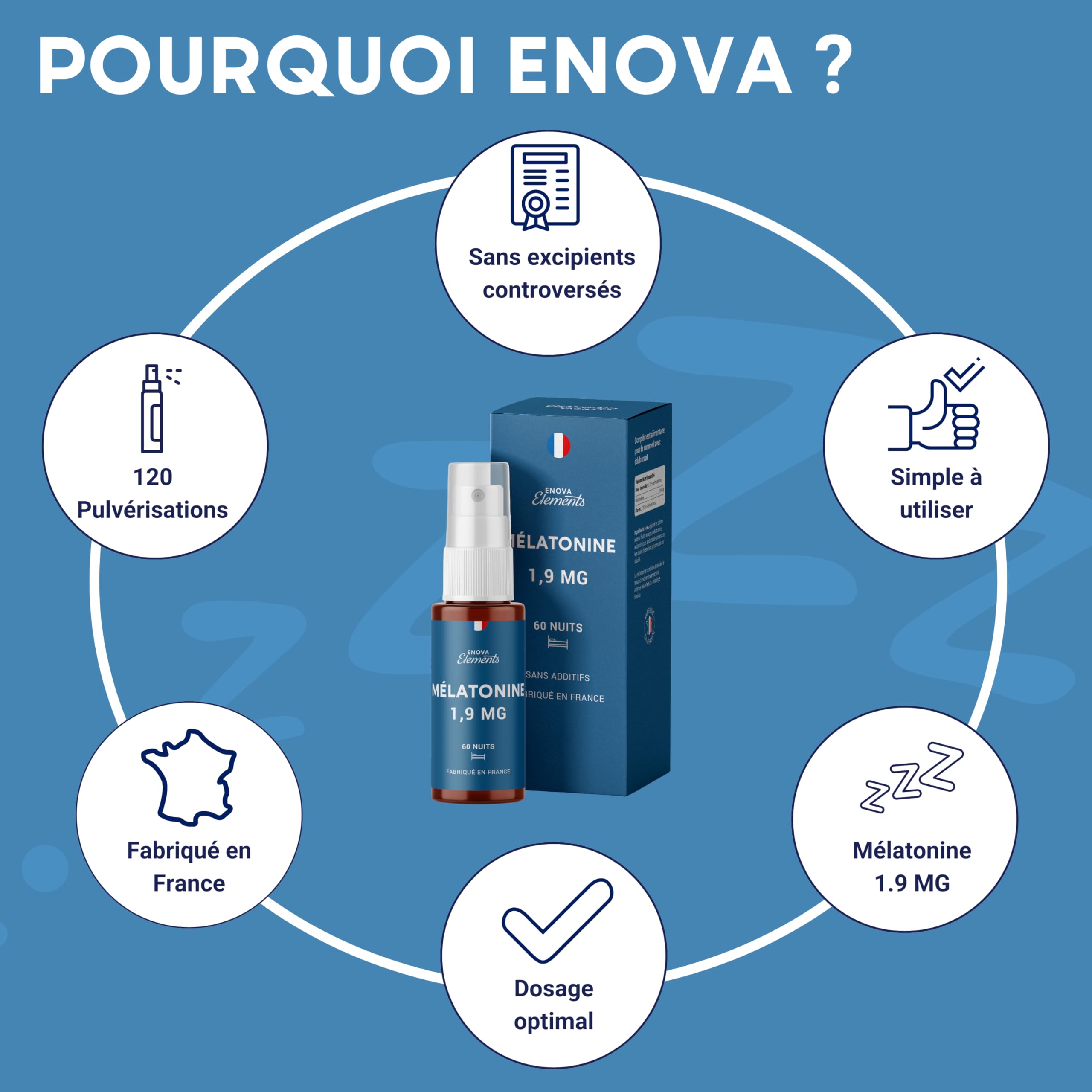MÉLATONINE 1,9MG SPRAY | Endormissement, Sommeil, Jetlag | Complement Alimentaire pour Dormir 100% Naturel | 60 nuits de Sommeil | Goût Fruits Rouges | Fabriqué en France