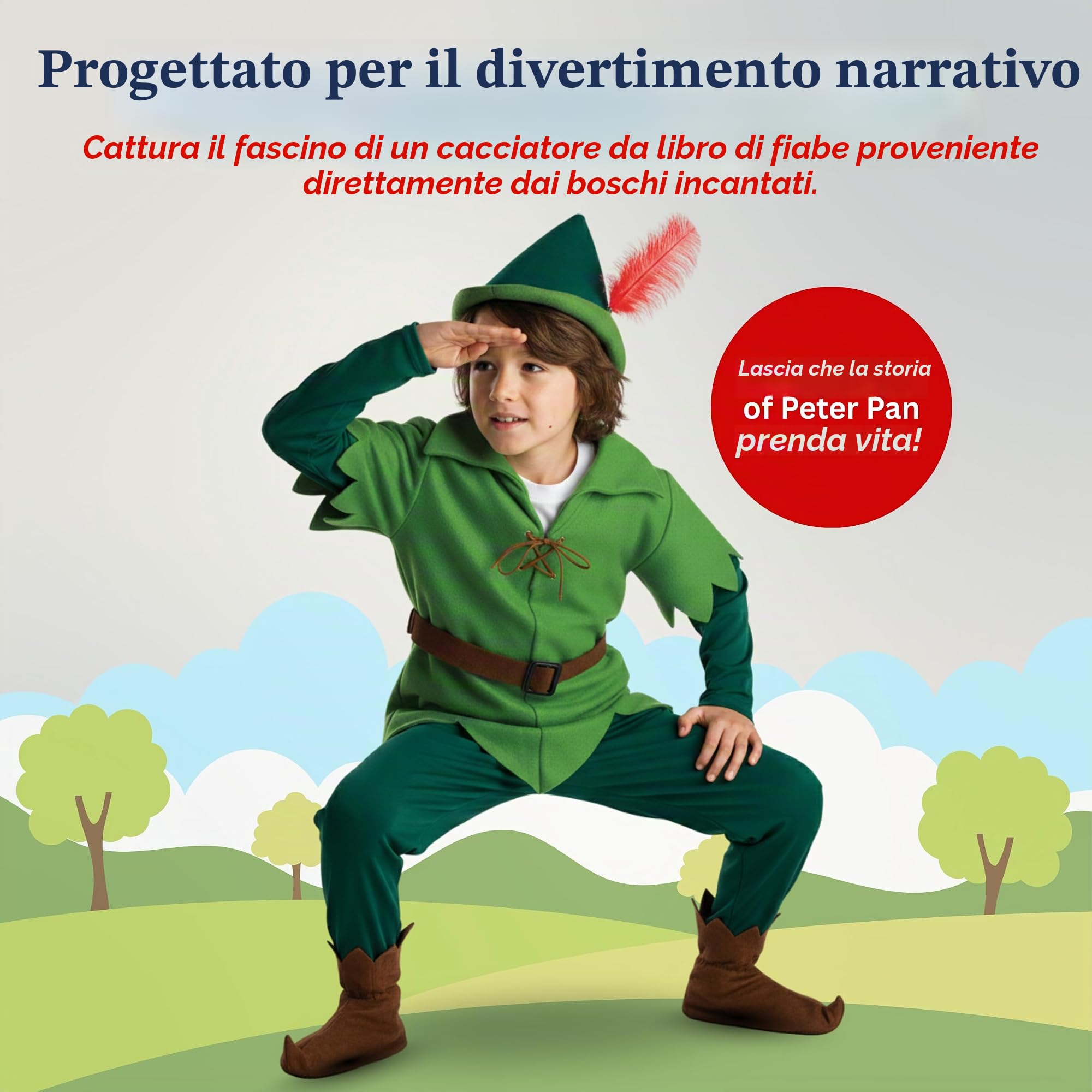 Dress Up America Costume Da Cacciatore Della Foresta Per Bambini – Classico Travestimento Da Fiaba Per Bambini E Bambine