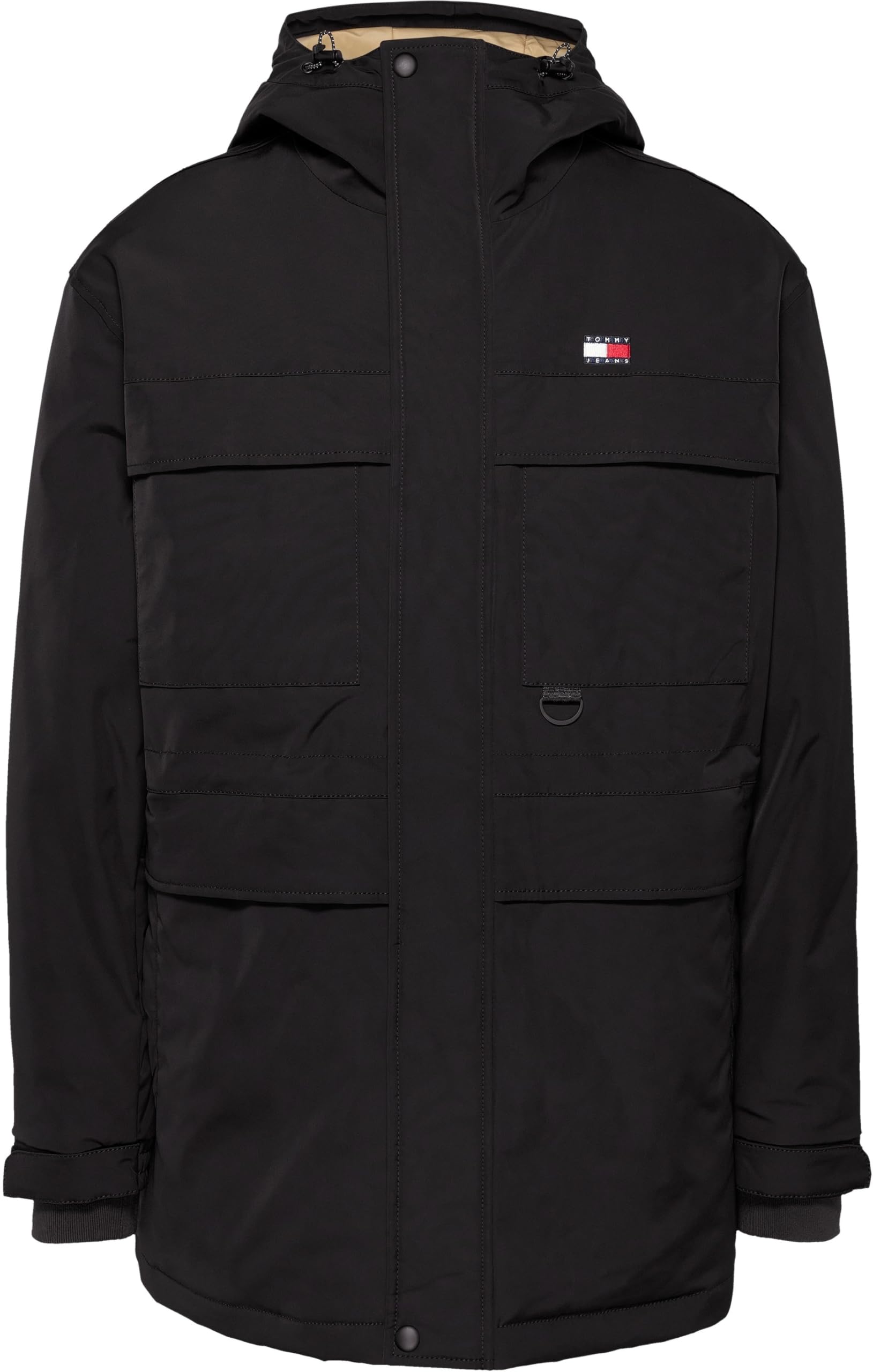 Tommy Jeans Męskie płaszcze TJM TECH CANVAS PARKA DM0DM20005 Inne płaszcze, czarne (czarne), M, czarny (czarny), M