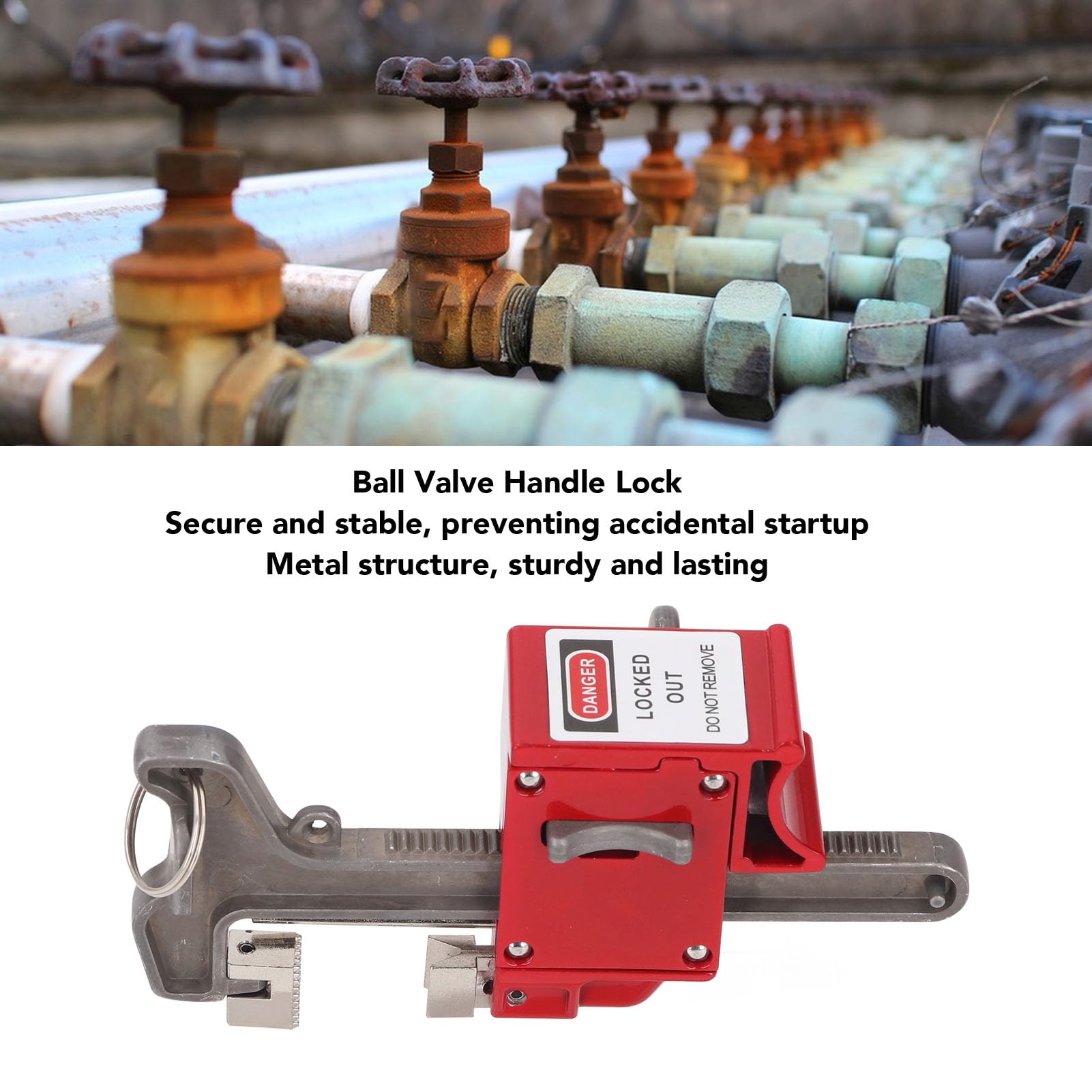 Lockout Kit for Ball Valve: with Tags and Cable Ties for Manual Faucet Handle, Suitable for DN8 to DN100 Pipe Diameter