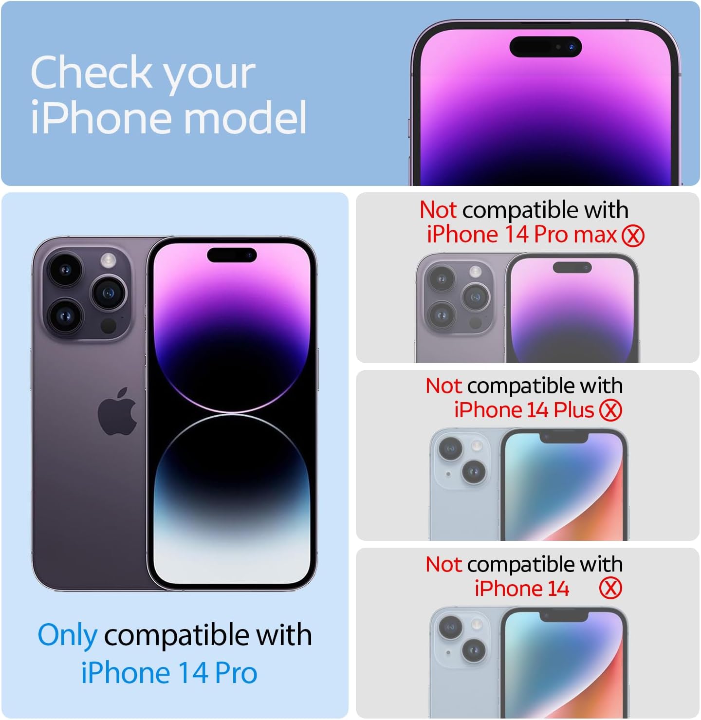 3 Packs Screen Protector for iPhone 14 Pro + 3 Packs Camera Lens Protector with Tempered Glass,Touch Sensitive and Case Friendly image 2