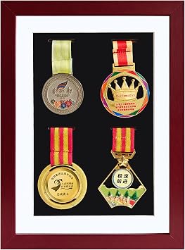 Medal Display Shadow Box Frame, Holds 4 Marathon Medal Display Frame
